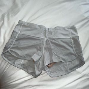 off white lululemon shorts